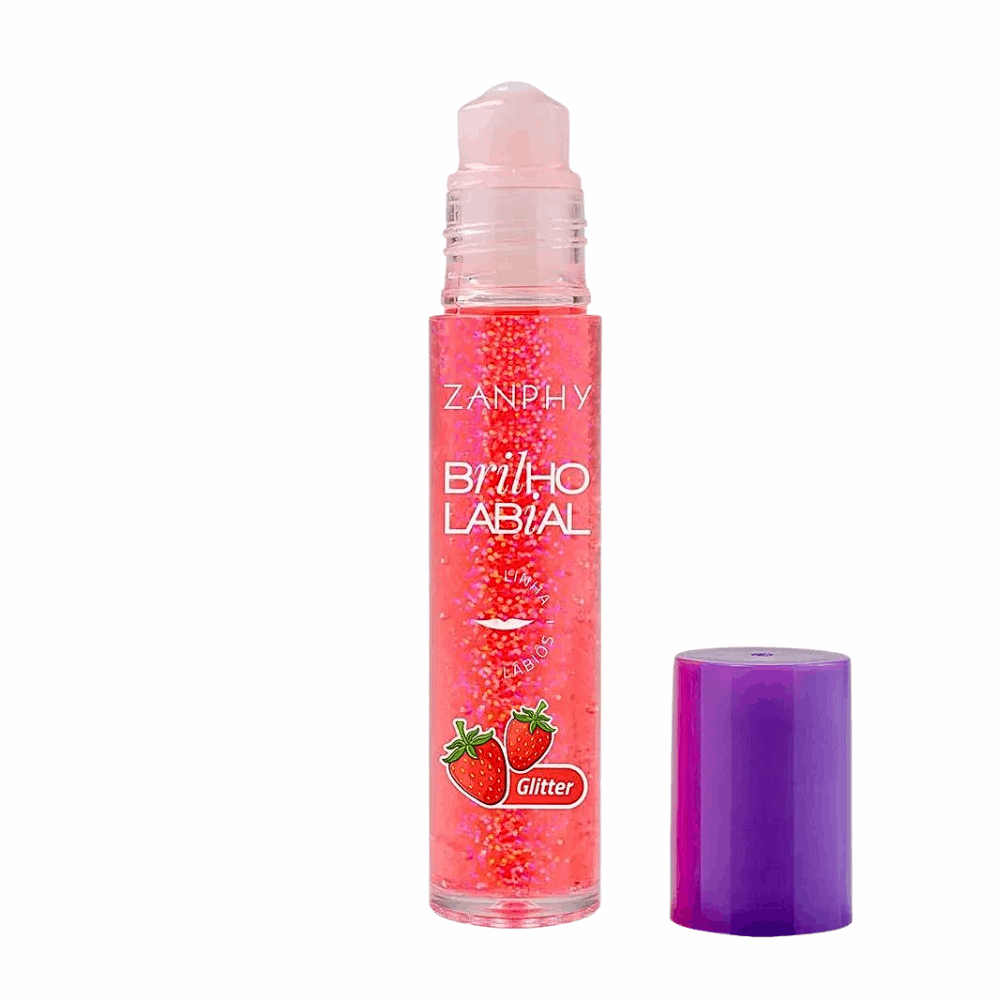 Brilho Labial Roll-on Morango Glitter