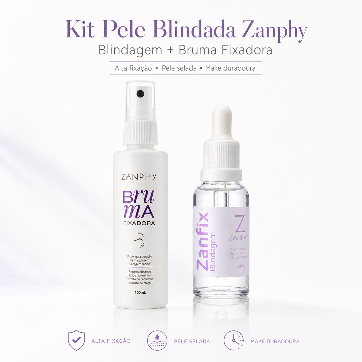 Kit Pele Blindada Zanphy com Zanfix e Bruma Fixadora