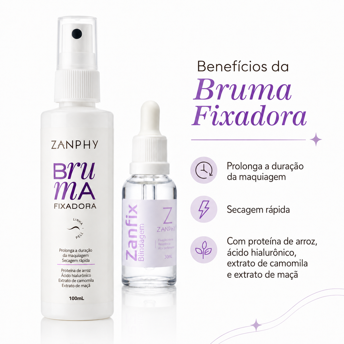 Kit Pele Blindada Zanphy com Zanfix e Bruma Fixadora