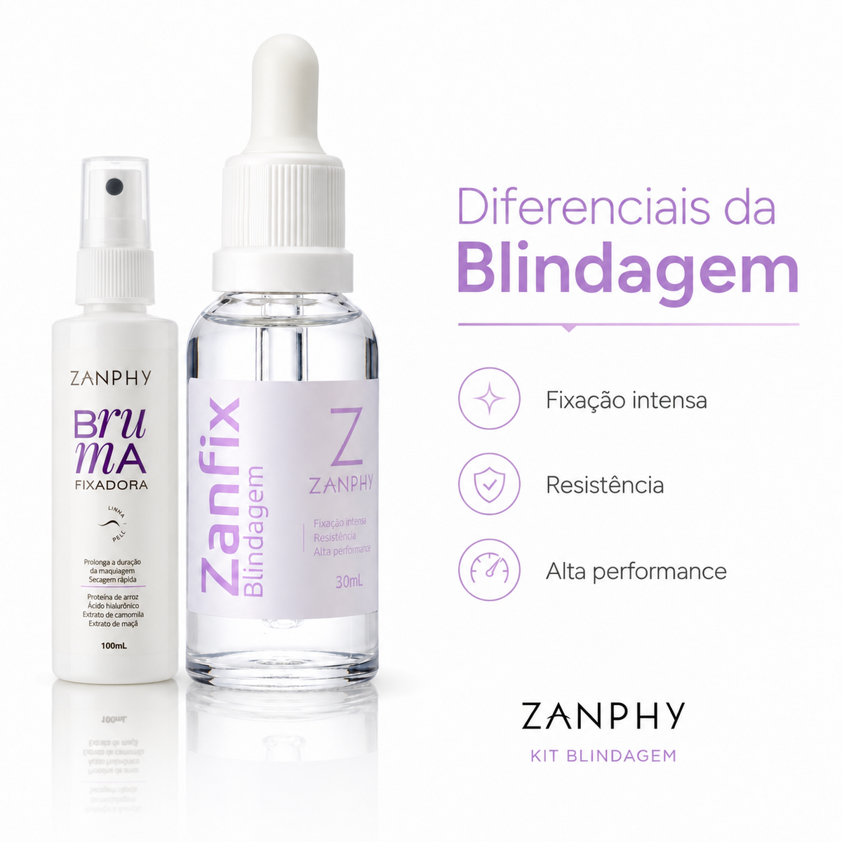 Kit Pele Blindada Zanphy com Zanfix e Bruma Fixadora