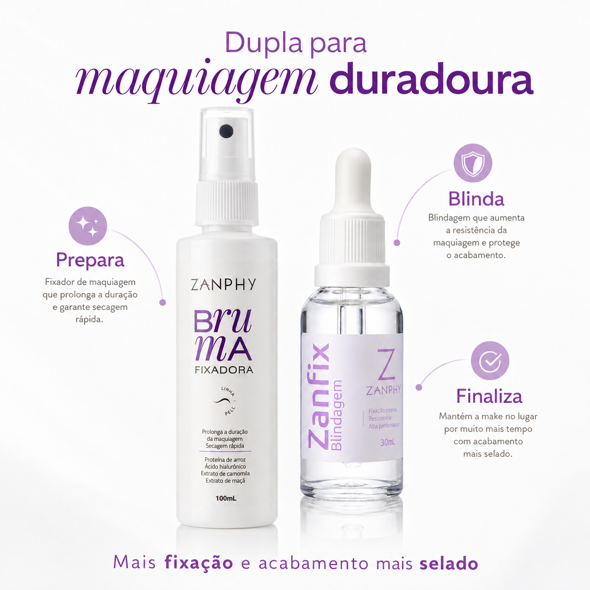 Kit Pele Blindada Zanphy com Zanfix e Bruma Fixadora