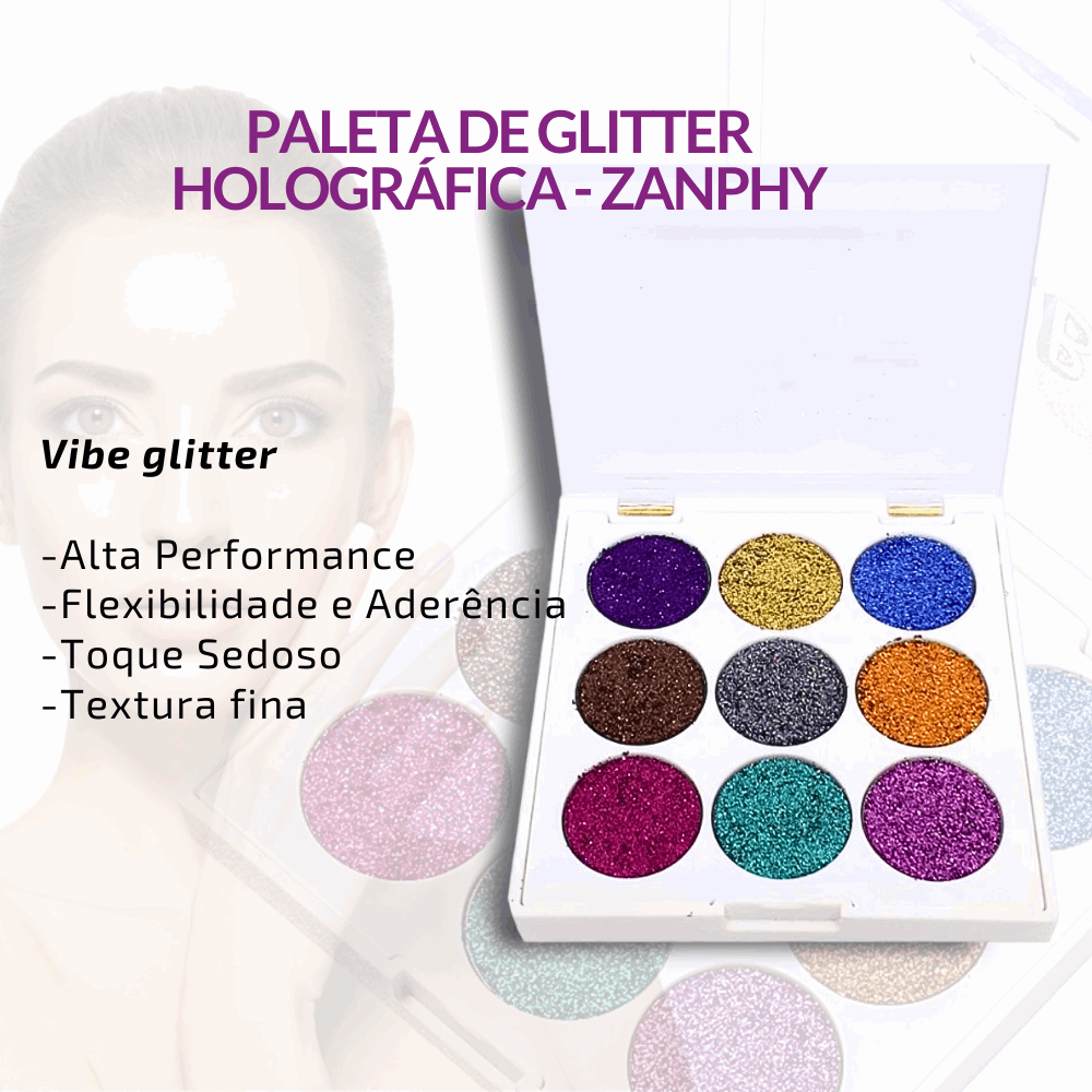 Paleta de Glitter Linha Holográfica